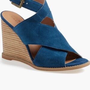 Caslon Blue Suede Wedge Heels